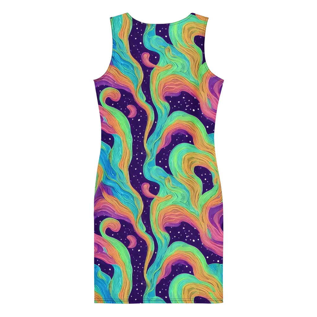 Nebula Whirl on Bodycon Dress — Back