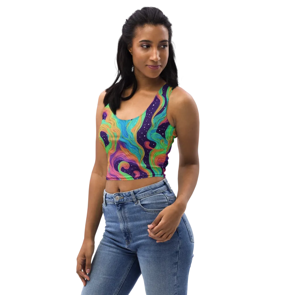 Nebula Whirl on Crop Top — Left Front