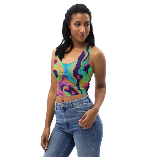 Nebula Whirl on a Crop Top
