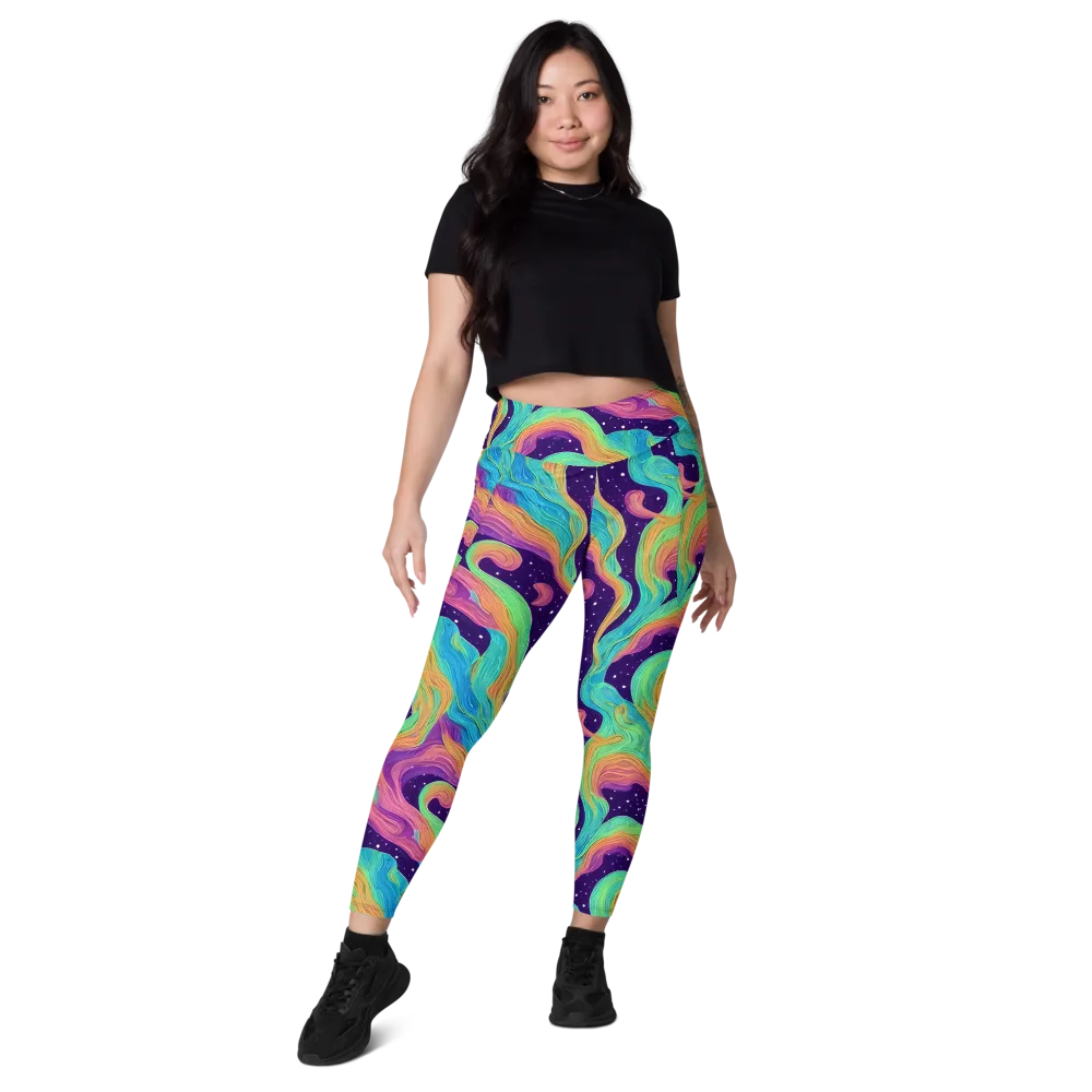 Nebula Whirl on Leggings with Pockets — Front