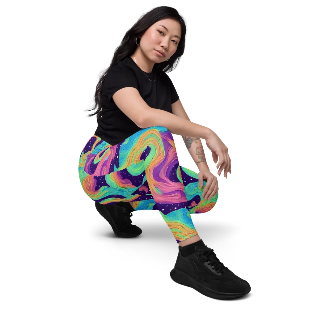 Nebula Whirl on Leggings with Pockets — Right Front