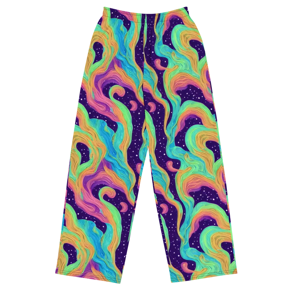 Nebula Whirl on Wide-Leg Pants — Front