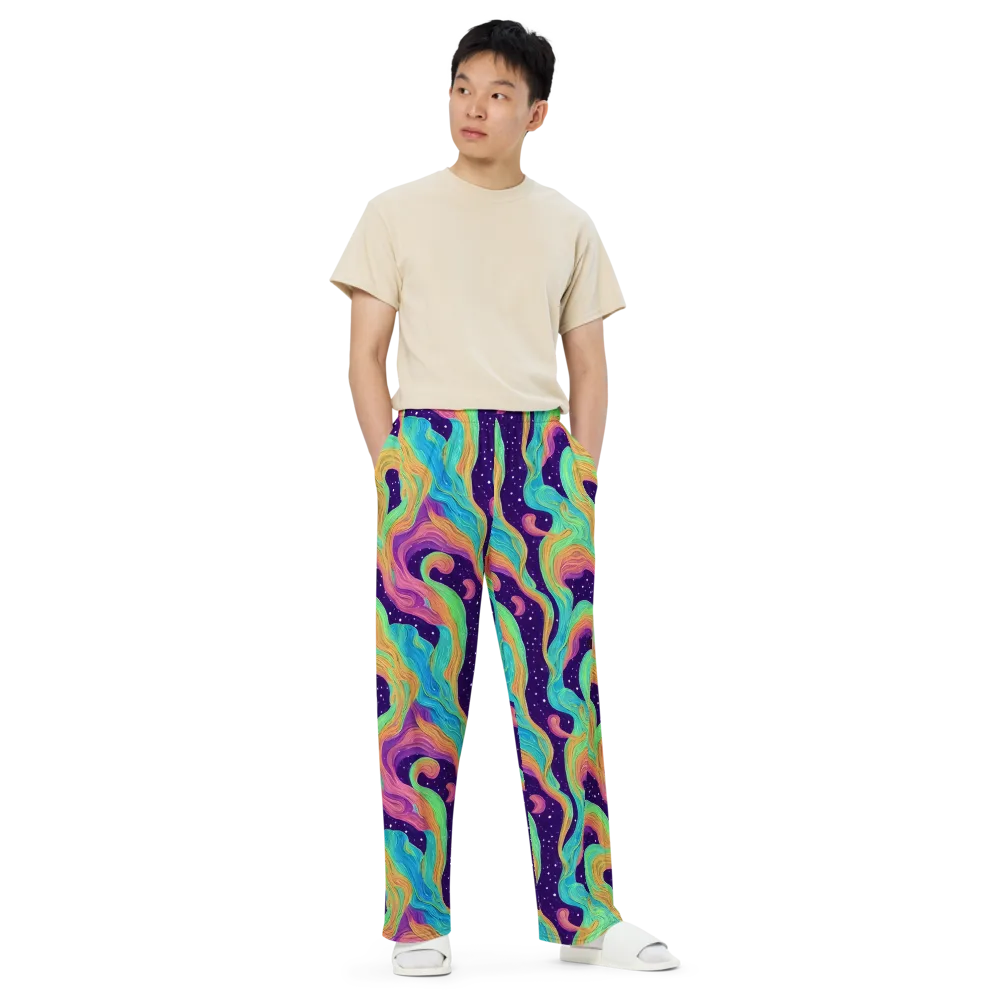 Nebula Whirl on Wide-Leg Pants — Front