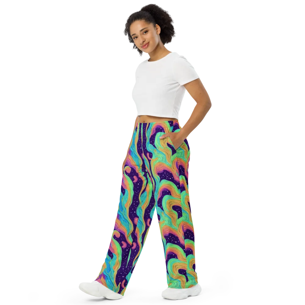 Nebula Whirl on Wide-Leg Pants — Left Front