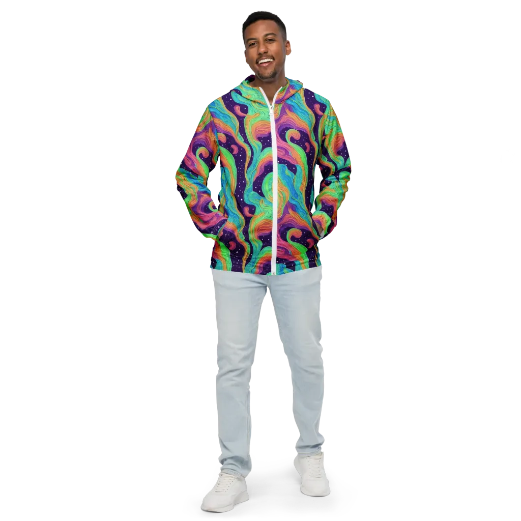 Nebula Whirl on Men's Windbreaker — Front
