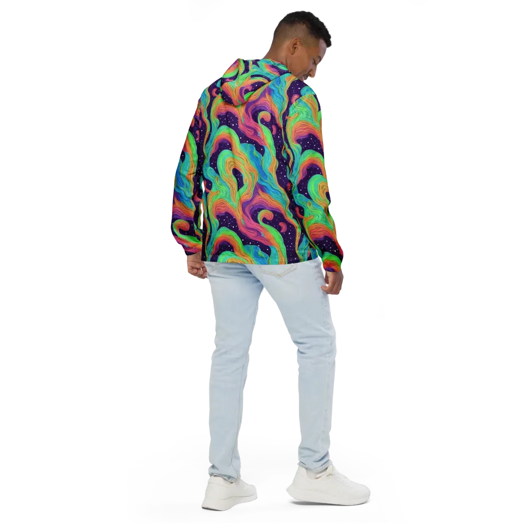 Nebula Whirl on Men's Windbreaker — Back