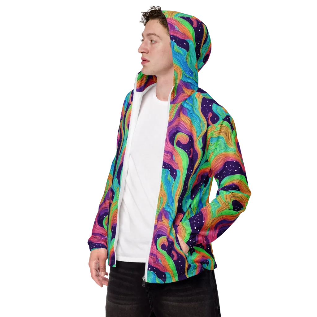 Nebula Whirl on Men's Windbreaker — Left Front