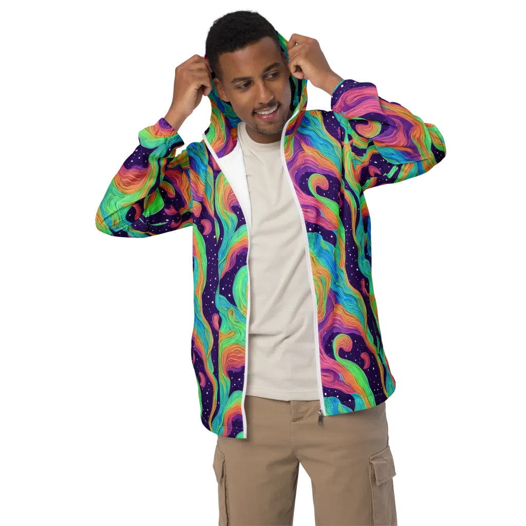 Nebula Whirl on Men's Windbreaker — Front