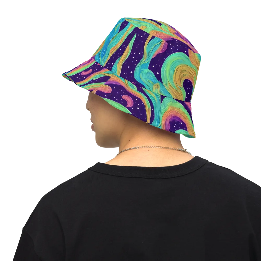 Nebula Whirl on Reversible Bucket Hat — Back Inside