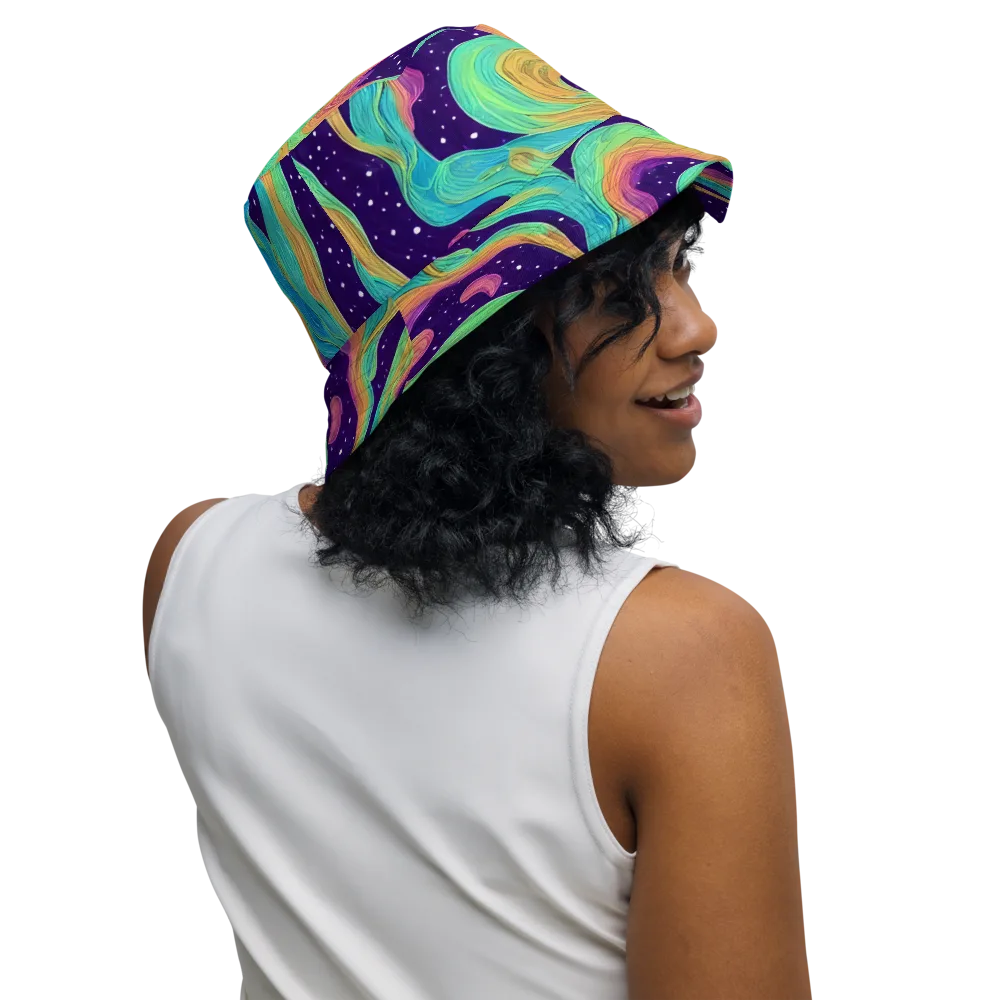 Nebula Whirl on Reversible Bucket Hat — Right Outside