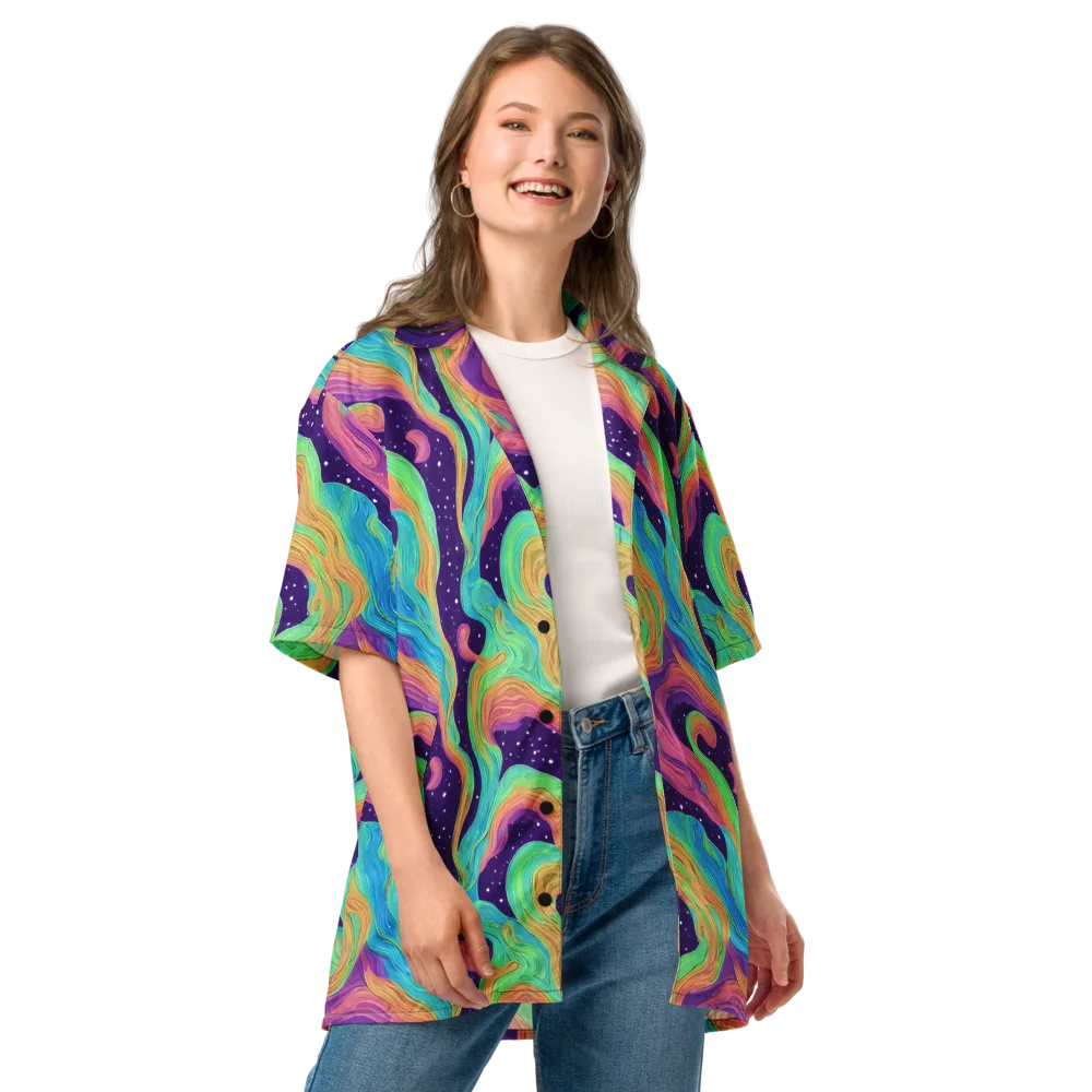 Nebula Whirl on Button Shirt — Front