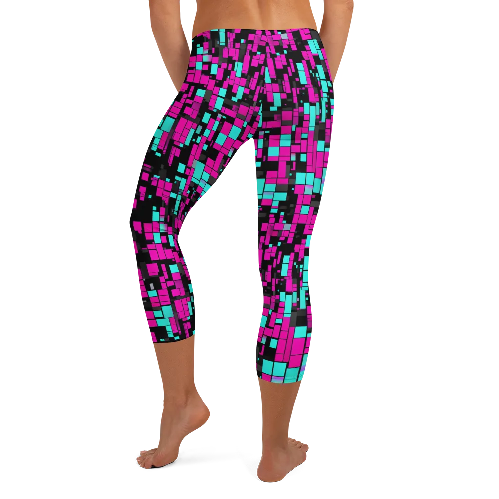 Voltage Mosaic on Capri Leggings — Back