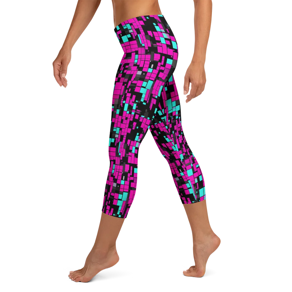 Voltage Mosaic on Capri Leggings — Left