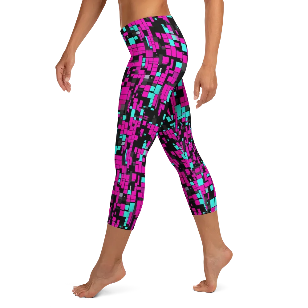 Voltage Mosaic on Capri Leggings — Left