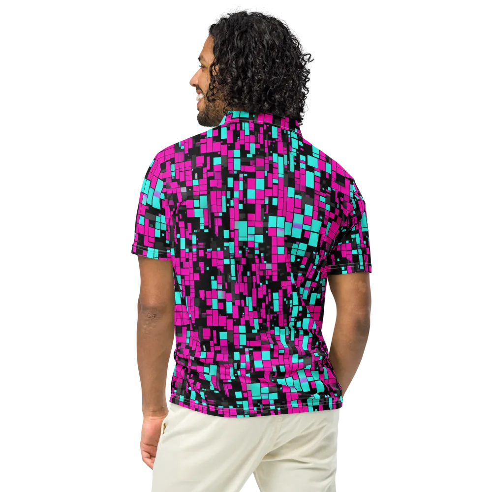 Voltage Mosaic on Men's Slim Fit Polo Shirt — Back