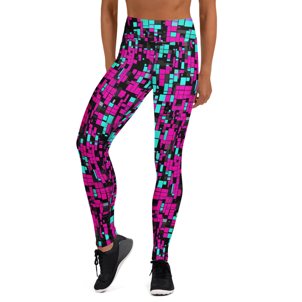 Voltage Mosaic on Yoga Leggings — Front