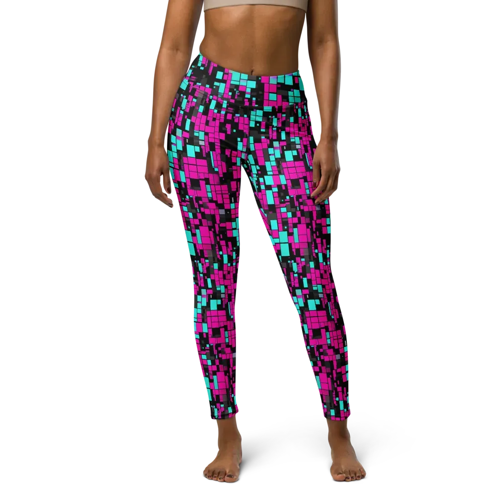 Voltage Mosaic on Yoga Leggings — Front
