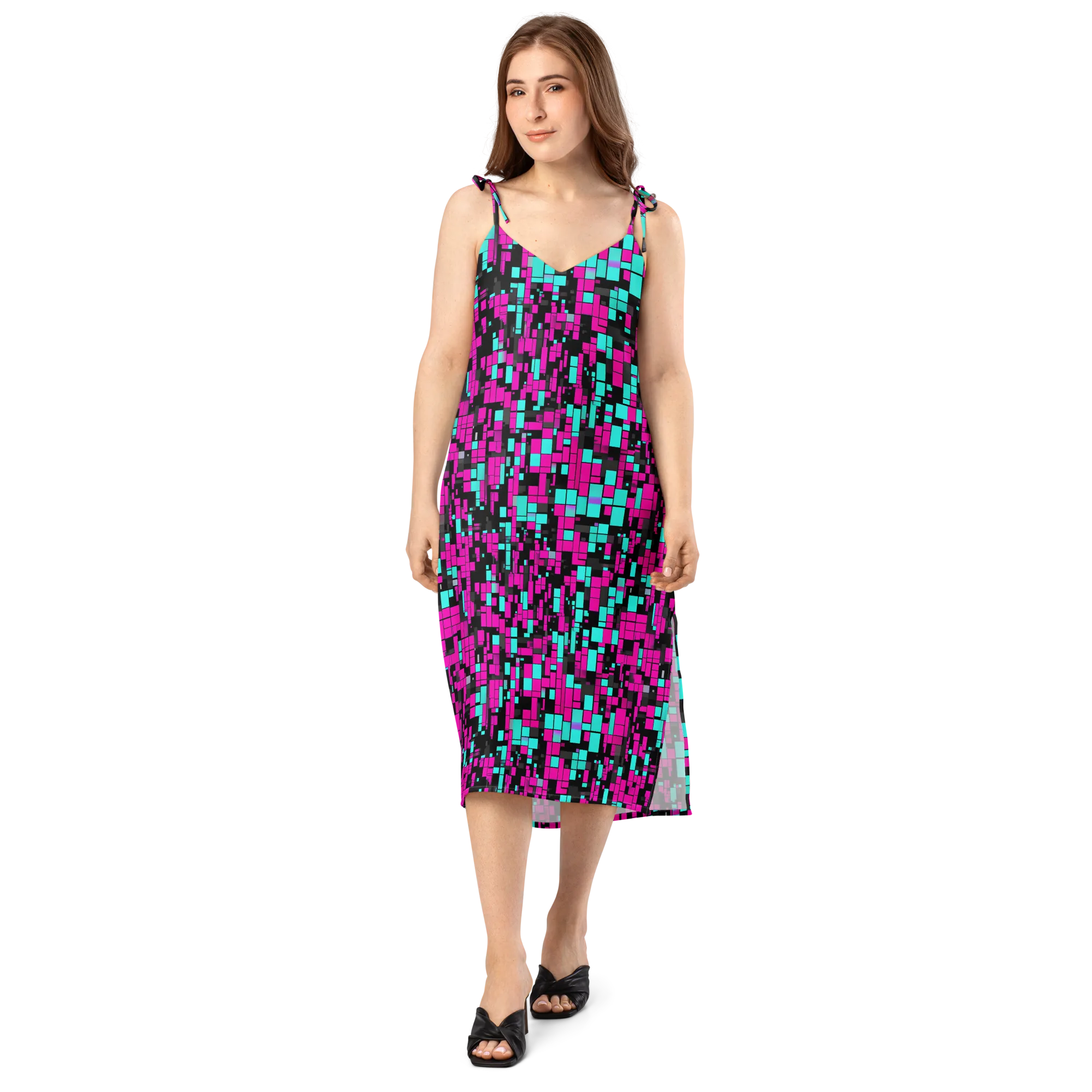 Voltage Mosaic on Slip Dress — Front