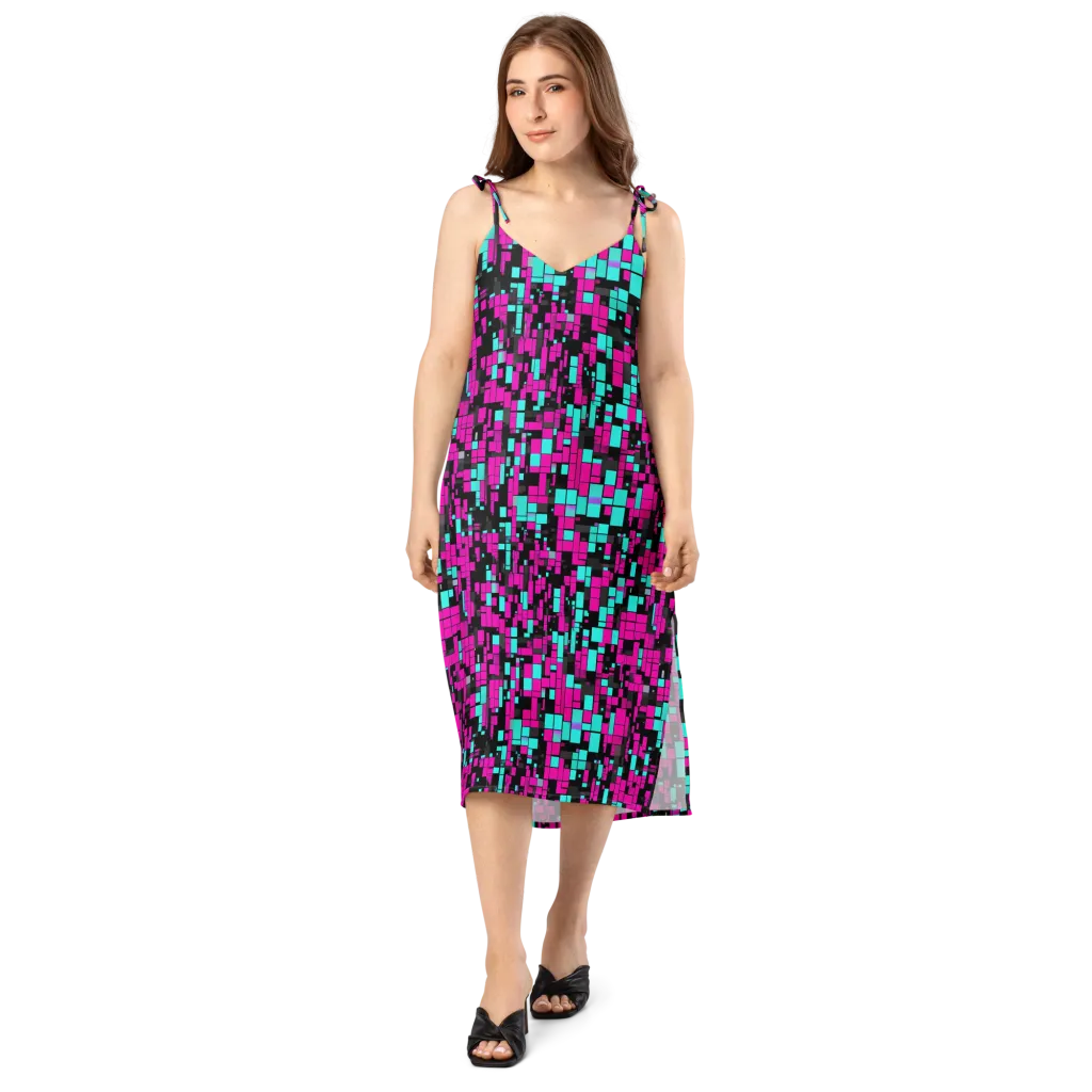 Voltage Mosaic on Slip Dress — Front