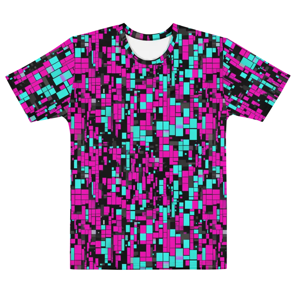Voltage Mosaic on Men's Cotton Crew Neck T-Shirt — Front