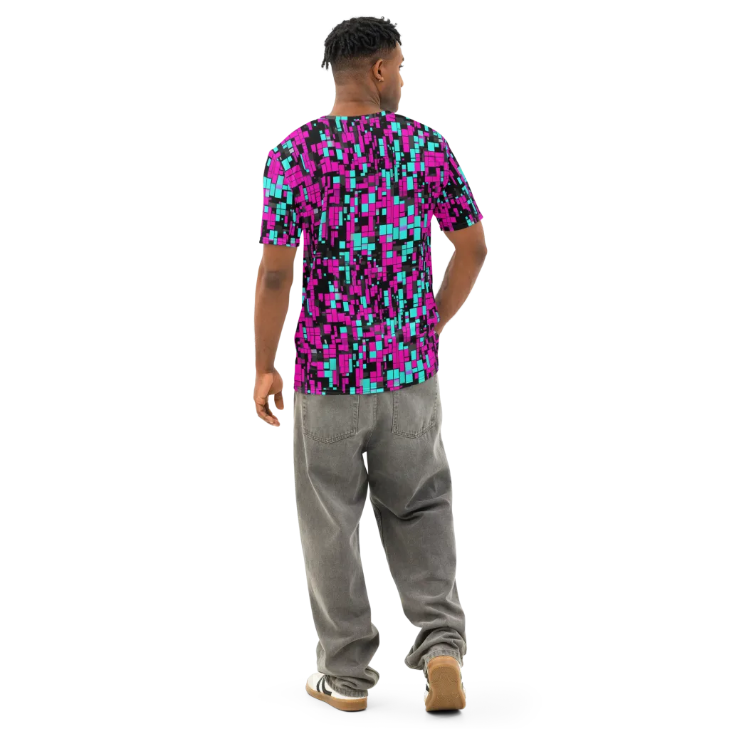 Voltage Mosaic on Men's Cotton Crew Neck T-Shirt — Back