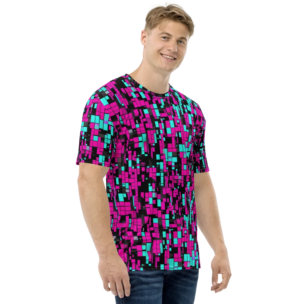 Voltage Mosaic on Men's Crew Neck T-Shirt — Right