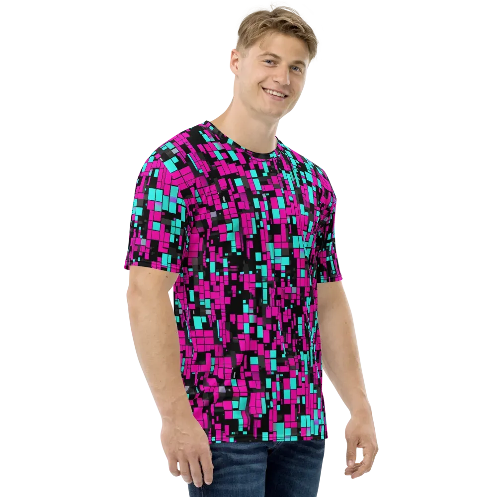 Voltage Mosaic on Men's Crew Neck T-Shirt — Right
