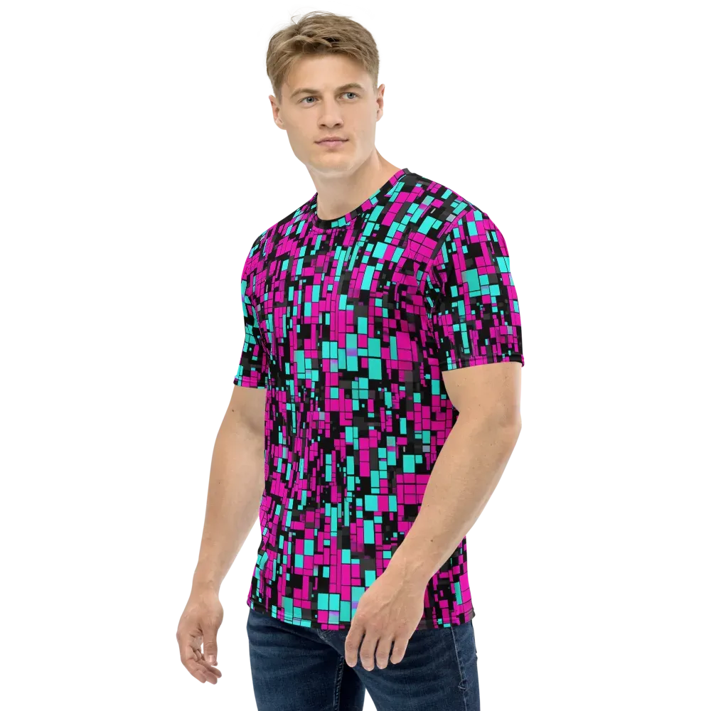 Voltage Mosaic on Men's Crew Neck T-Shirt — Left