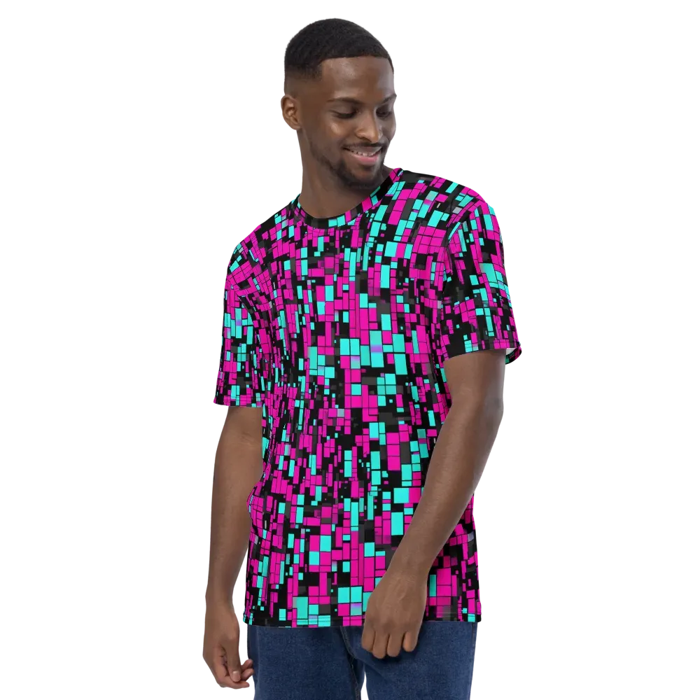 Voltage Mosaic on Men's Crew Neck T-Shirt — Left