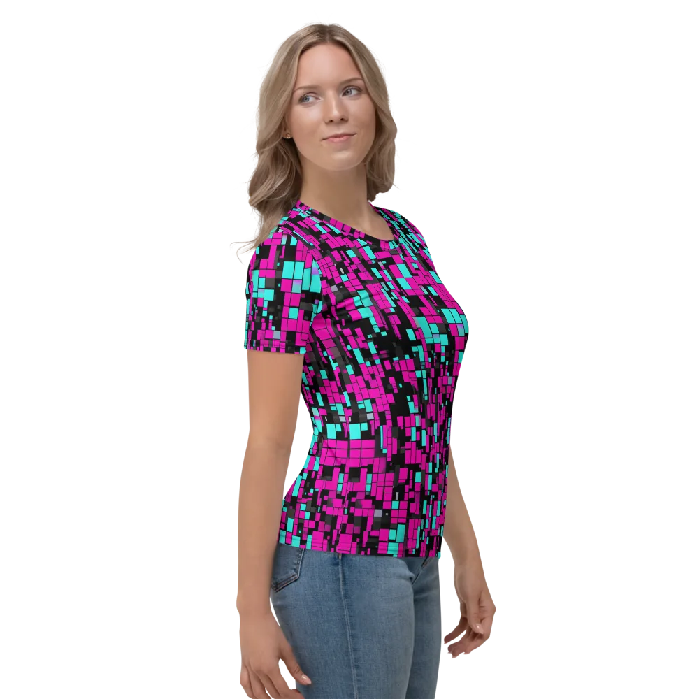 Voltage Mosaic on Women's Crew Neck T-Shirt — Right
