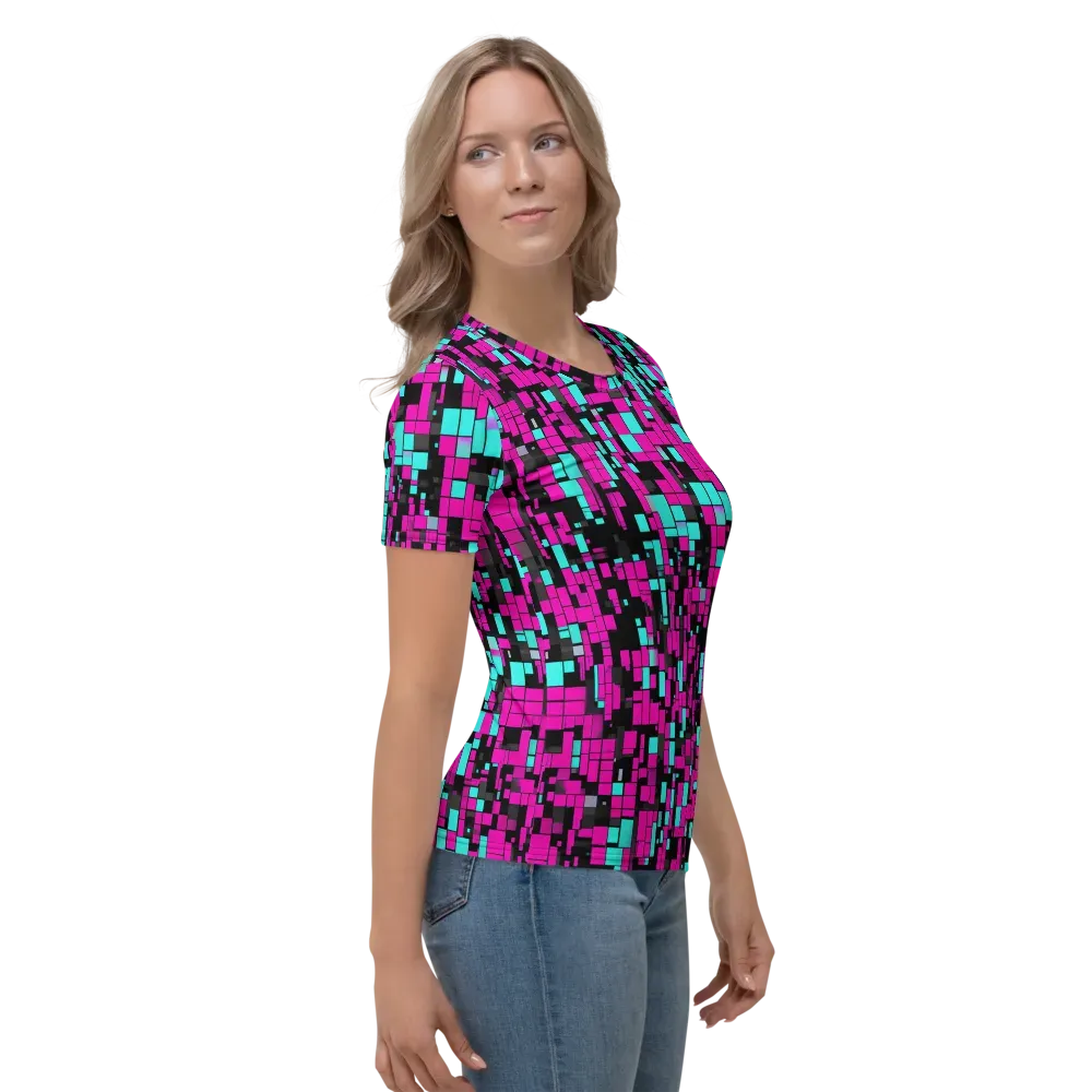 Voltage Mosaic on Women's Crew Neck T-Shirt — Right