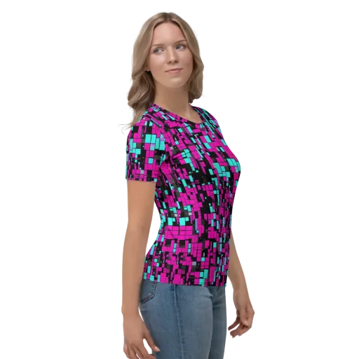 Voltage Mosaic on a Women's Crew Neck T-Shirt