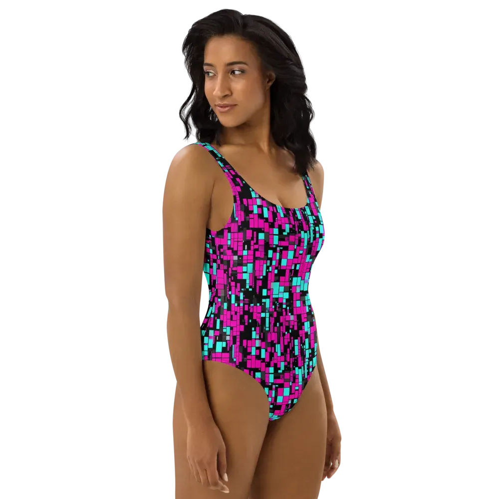 Voltage Mosaic on One-Piece Swimsuit — Right