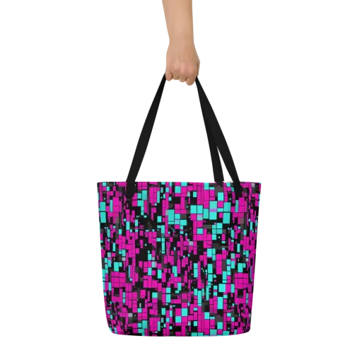 Voltage Mosaic on a Large Tote Bag W/ Pocket