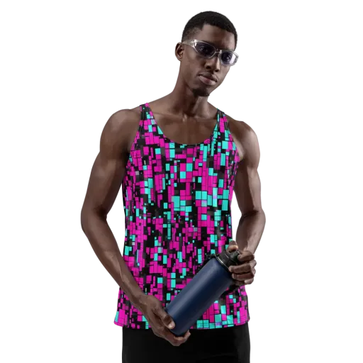 Voltage Mosaic on a Men's Tank Top