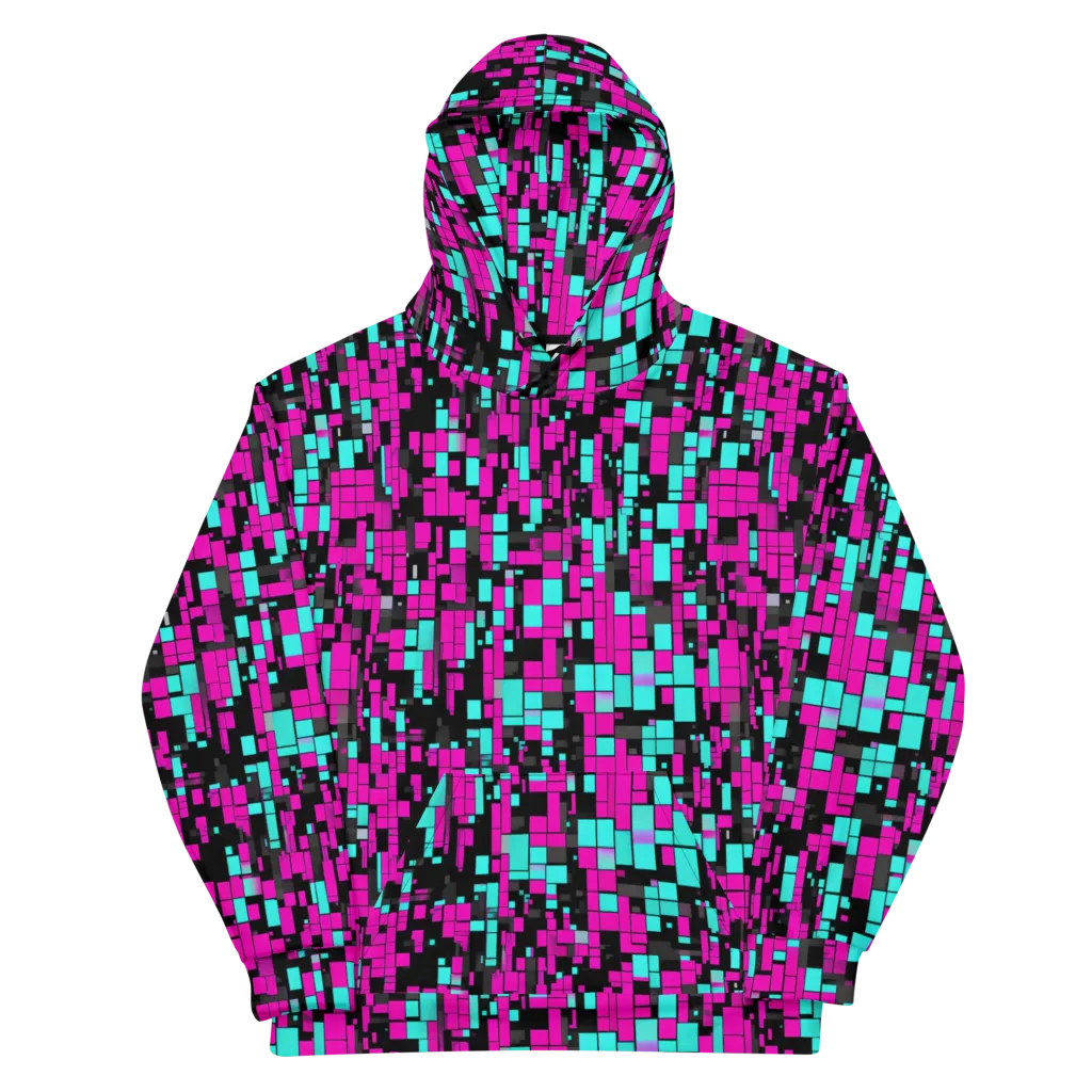 Voltage Mosaic on Cotton Hoodie — Front
