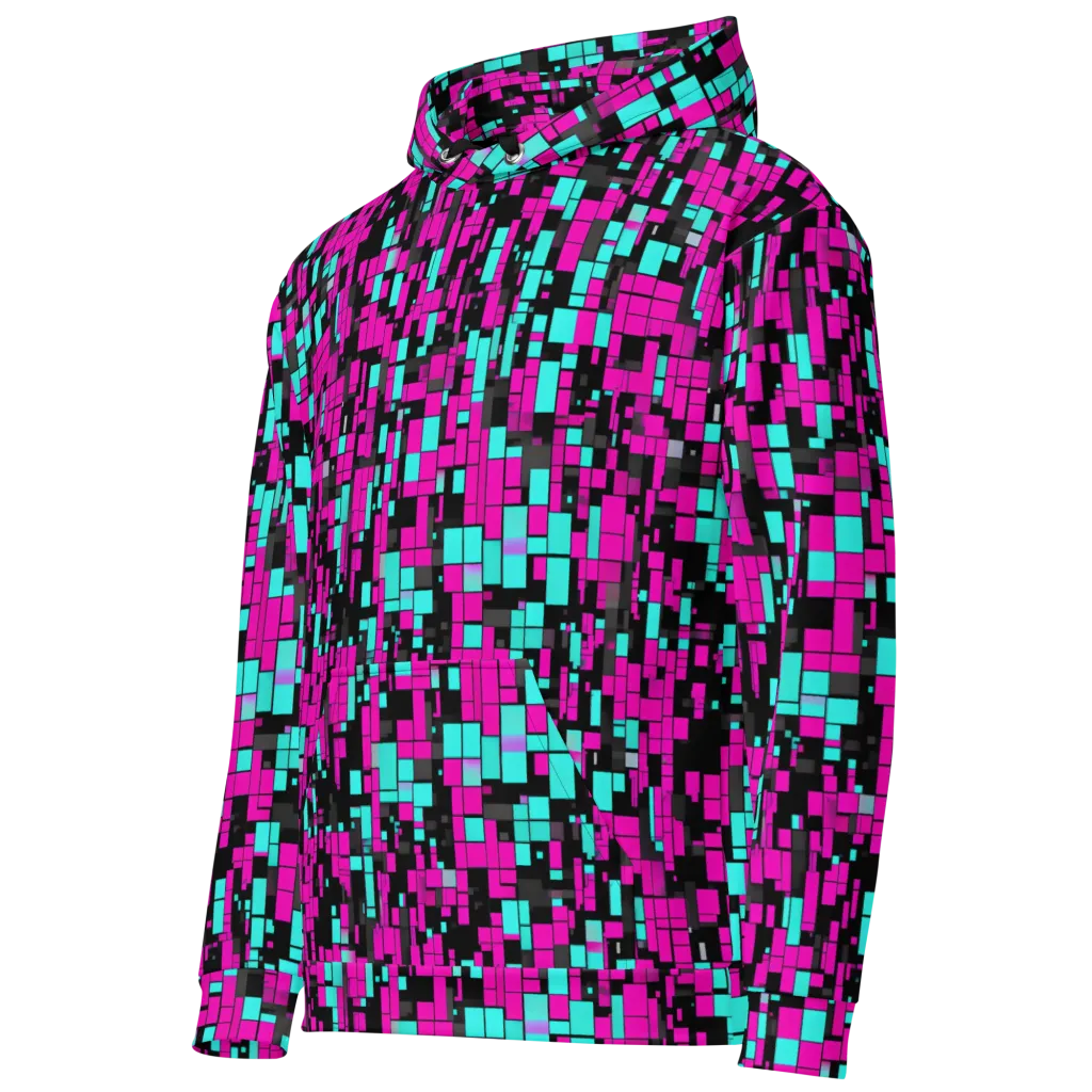 Voltage Mosaic on Cotton Hoodie — Left Front