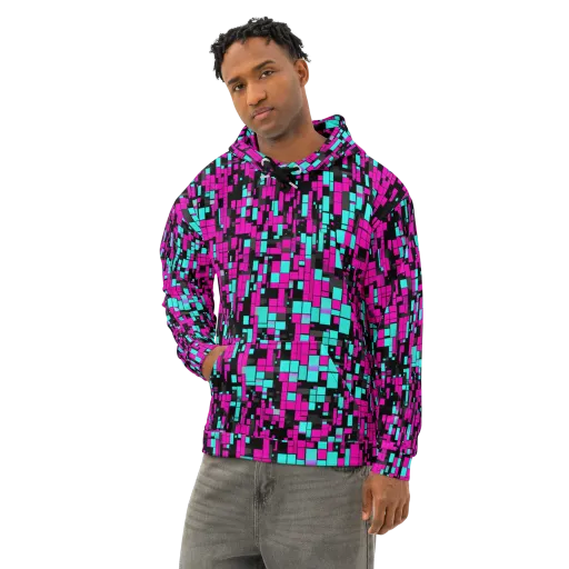 Voltage Mosaic on a Cotton Hoodie