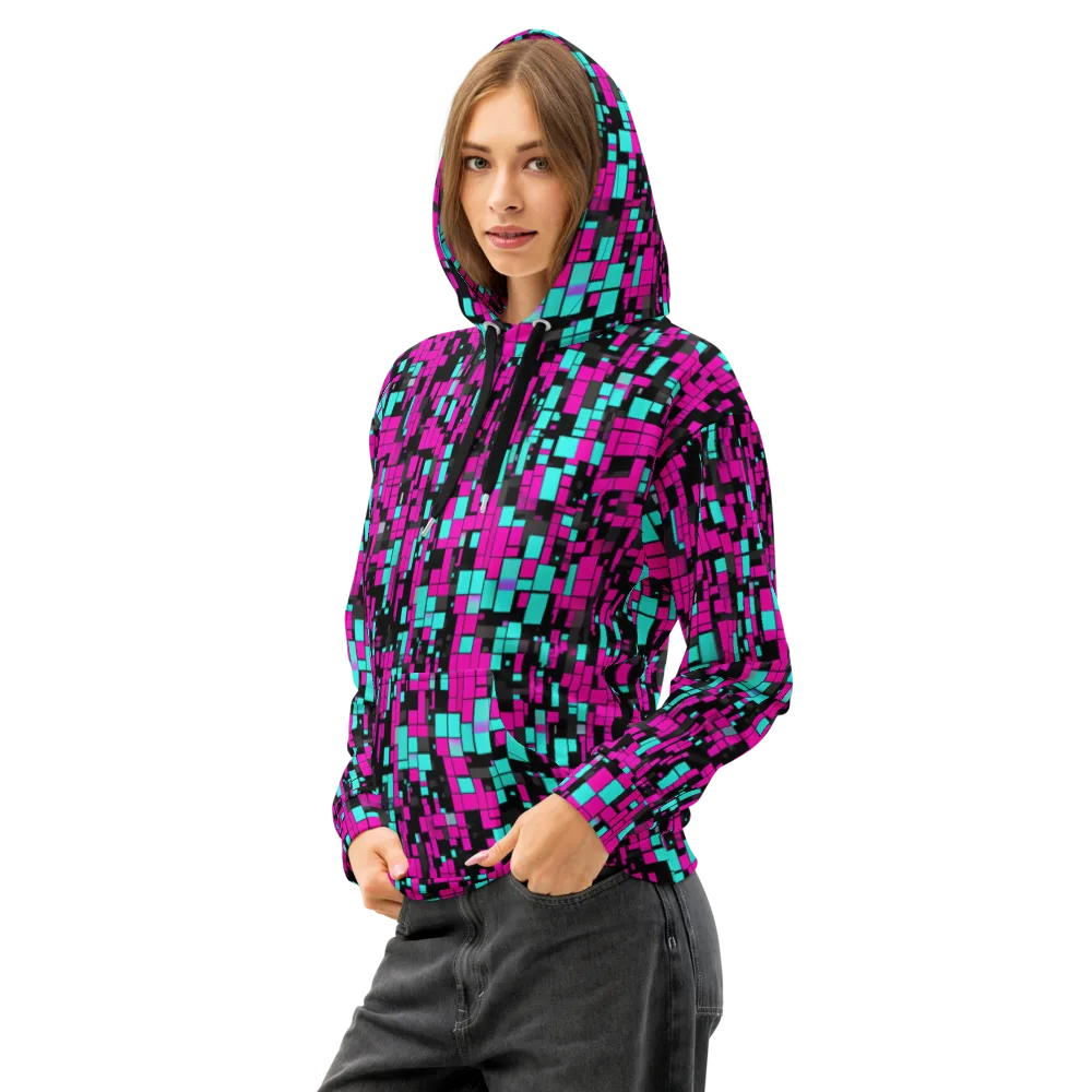 Voltage Mosaic on Cotton Hoodie — Left Front