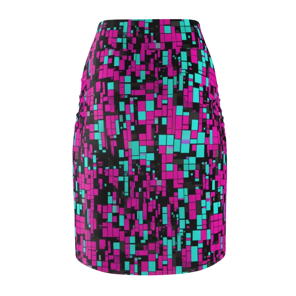 Voltage Mosaic on Pencil Skirt — Back