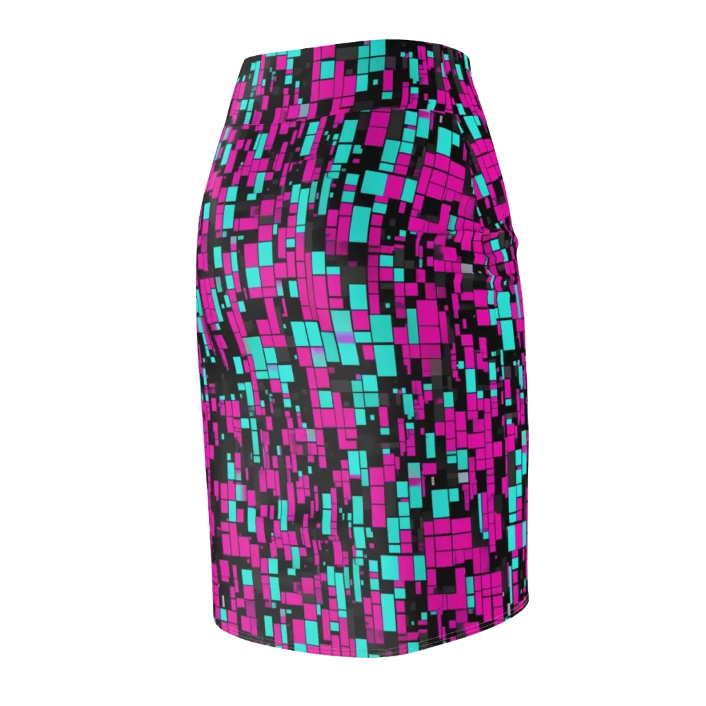 Voltage Mosaic on Pencil Skirt — Back Side