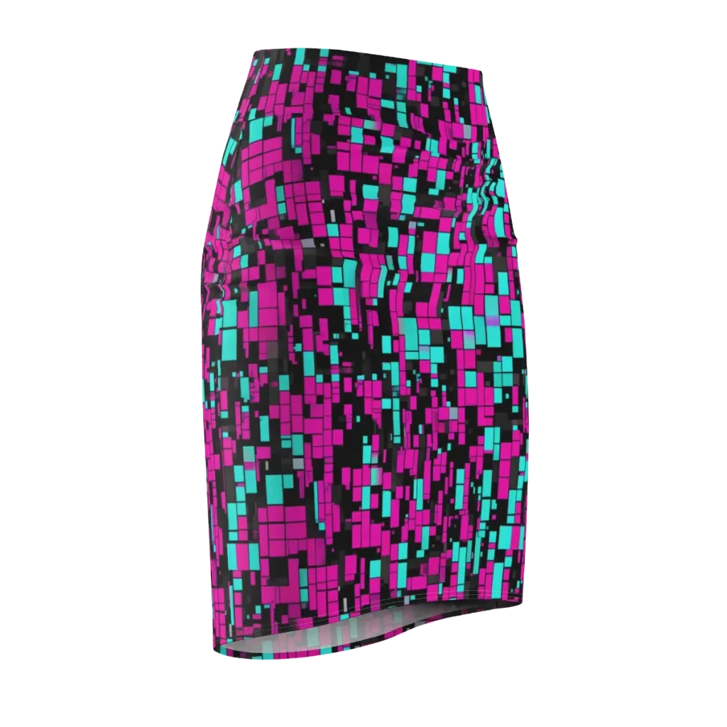 Voltage Mosaic on Pencil Skirt — Front Side
