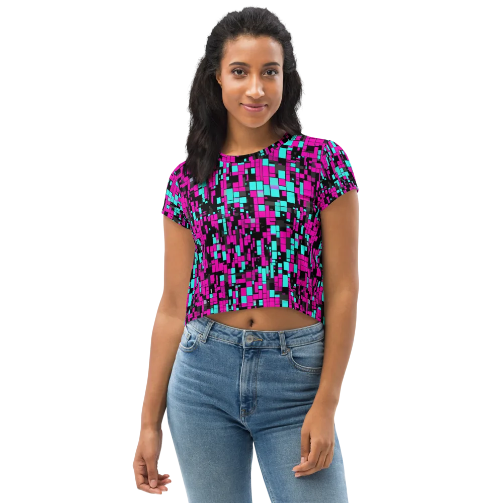Voltage Mosaic on Crop Tee — Front