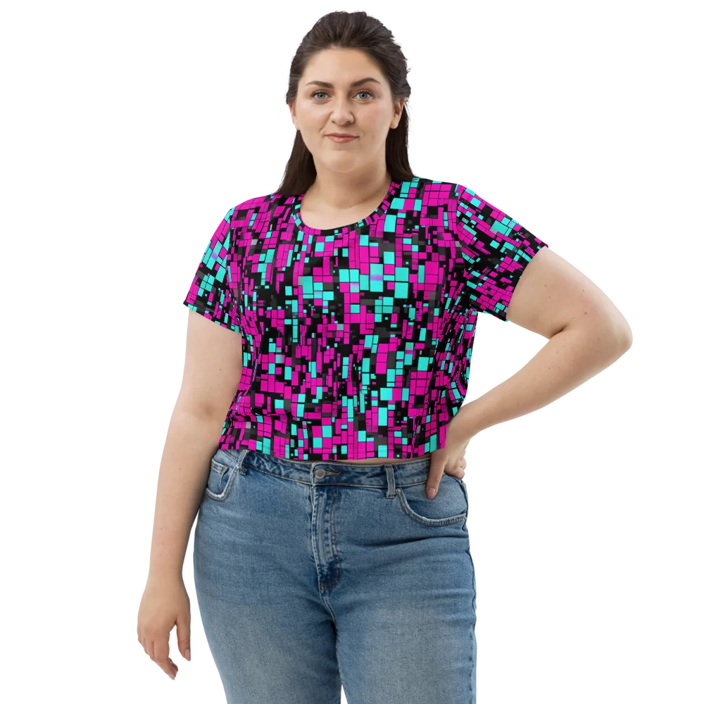 Voltage Mosaic on Crop Tee — Front
