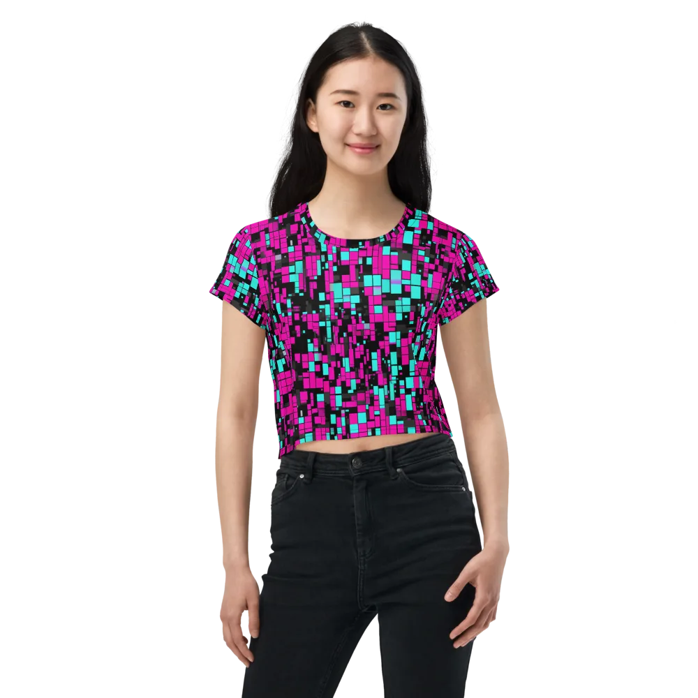 Voltage Mosaic on Crop Tee — Front
