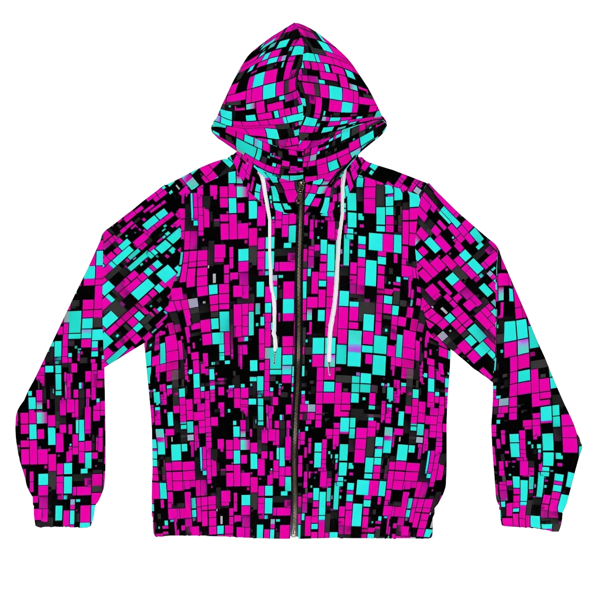 Voltage Mosaic on Women's Full-Zip Hoodie — Front