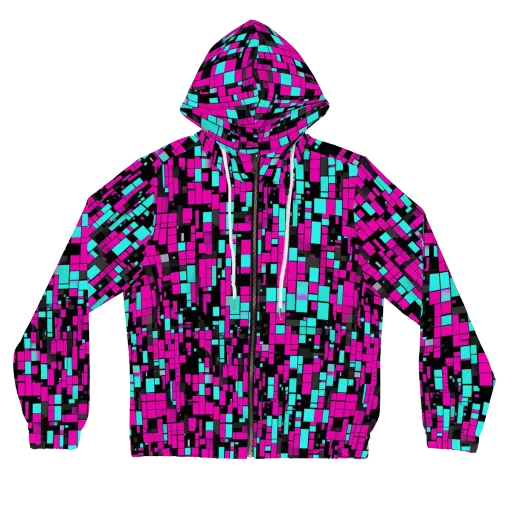 Voltage Mosaic on a Women's Full-Zip Hoodie