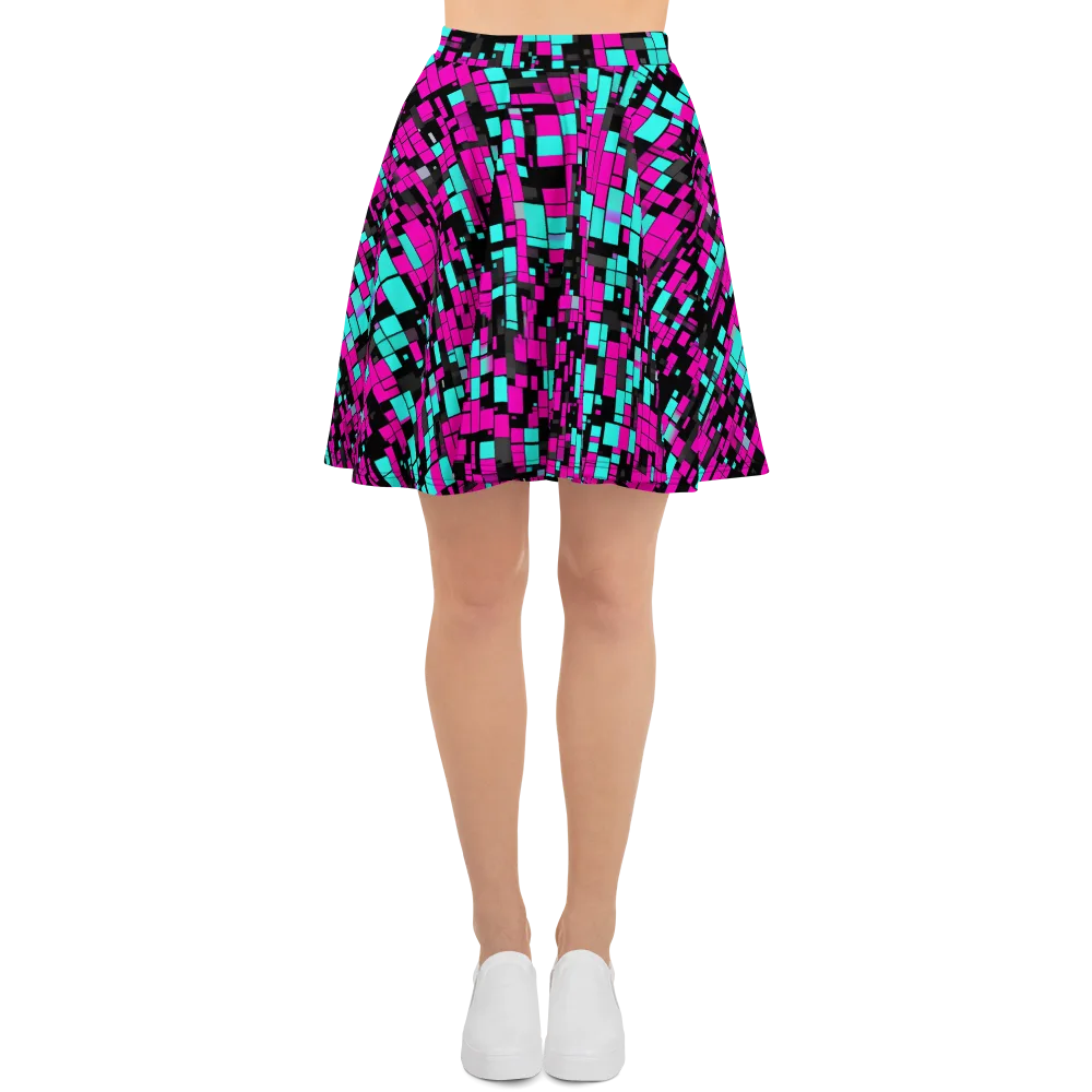 Voltage Mosaic on Skater Skirt — Front