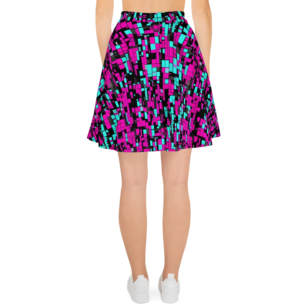 Voltage Mosaic on Skater Skirt — Back