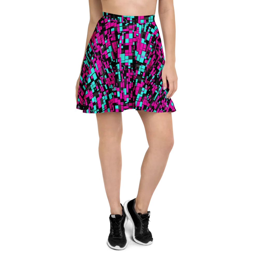 Voltage Mosaic on Skater Skirt — Front